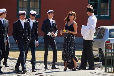 Le prince Nikolai avec son père le prince Joachim de Danemark et sa belle-mère la princesse Marie à Næstved, le 28 juin 2018