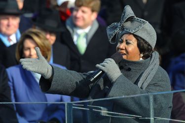 Aretha Franklin chante pour l'investiture de Barack Obama, en 2009.