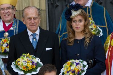La princesse Beatrice d’York avec son grand-père le prince Philip, le 5 avril 2012
