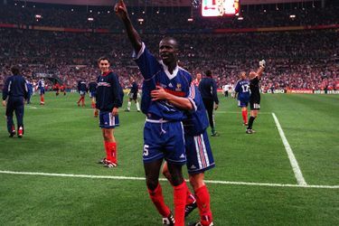 Lilian Thuram après la victoire de la France face à la Croatie en demi-finale de la Coupe du monde, le 8 juillet 1998