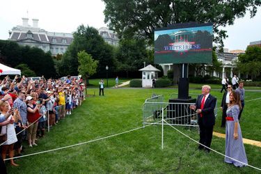 Donald et Melania Trump à la Maison-Blanche, le 4 juillet 2018.