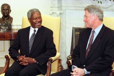 Avec Bill Clinton en 1997 à la Maison Blanche 