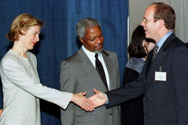 Avec le prince Albert de Monaco en 1997 à New York