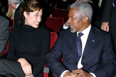 Avec Angelina Jolie à New York en 2003