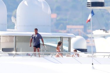 Sylvester Stallone et sa famille à Saint-Tropez le 14 juillet 2018