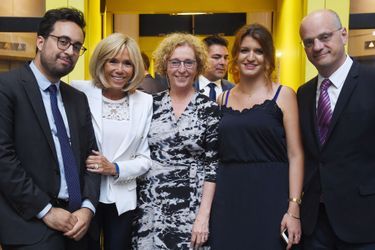Mounir Mahjoubi, Brigitte Macron, Muriel Pénicaud, Marlène Schiappa et Jean-Michel Blanquer au lancement mercredi de la fondation Femmes@Numérique. 