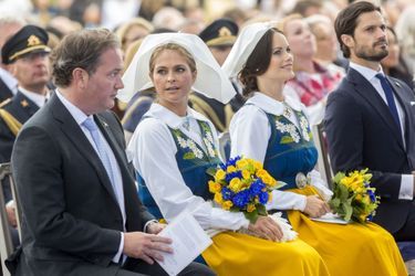 Les princesses Madeleine et Sofia, le prince Carl Philip de Suède et Christopher O'Neill à Stockholm, le 6 juin 2018