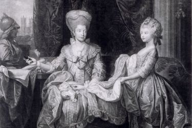 La princesse Charlotte (1766-1828) avec sa mère la reine Charlotte 