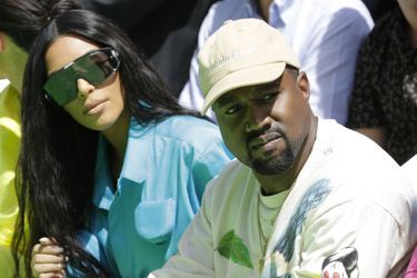 Kim Kardashian et Kanye West au défilé de mode Homme printemps-été 2019 Louis Vuitton, à Paris jeudi