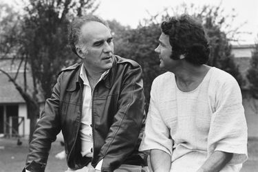 Michel Piccoli et Pierre Perret, en mai 1976.