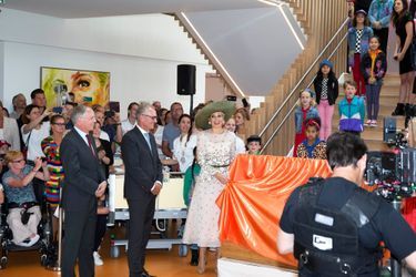 La reine Maxima des Pays-Bas inaugure le nouveau bâtiment du centre d'oncologie pédiatrique Princesse Maxima à Utrecht, le 5 juin 2018