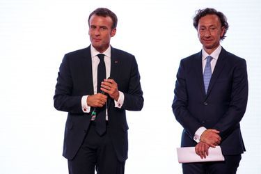 Emmanuel Macron et Stéphane Bern, jeudi à l'Elysée.