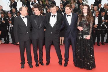  Denis Podalydes, Vincent Lacoste, Christophe Honore, Pierre Deladonchamps et Adele Wismes à Cannes, le 10 mai 2018.