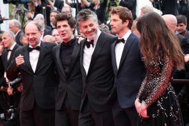  Denis Podalydes, Vincent Lacoste, Christophe Honore, Pierre Deladonchamps et Adele Wismes à Cannes, le 10 mai 2018.