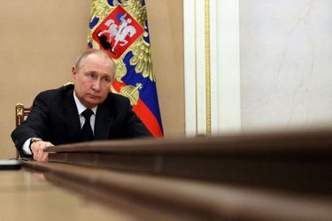 Vladimir Poutine au Kremlin, le 10 mars 2022.  
