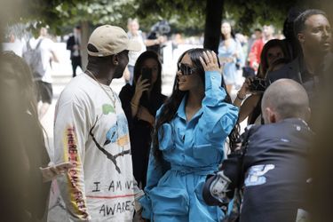 Kanye West et Kim Kardashian au défilé homme Louis Vuitton jeudi 21 juin à Paris