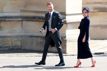 Le couple Victoria et David Beckham au mariage du prince Harry et de Meghan Markle.