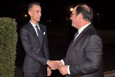 Le prince Moulay El Hassan du Maroc avec François Hollande, le 20 mars 2018
