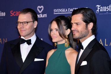La princesse Sofia de Suède avec les princes Daniel et Carl Philip à Stockholm, le 27 janvier 2020