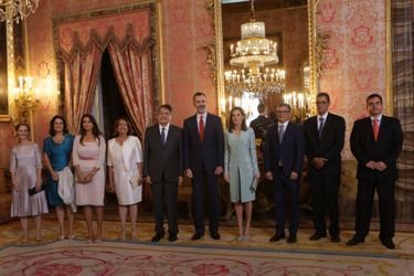 La reine Letizia et le roi Felipe VI d&#039;Espagne à Madrid, le 20 avril 2018