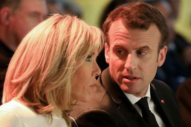 Emmanuel et Brigitte Macron au collège des Bernardins à Paris.