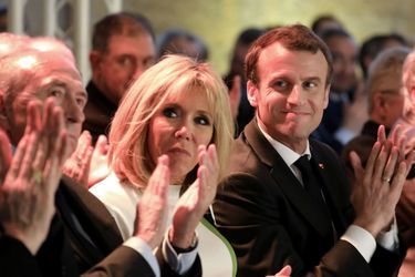 Emmanuel et Brigitte Macron au collège des Bernardins à Paris.