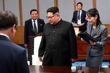 Kim Jong-un et sa soeur, Kim Yo-jong, vendredi.