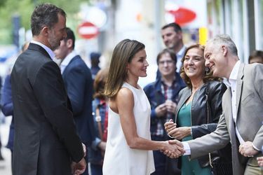 La reine Letizia et le roi Felipe VI d'Espagne à Madrid, le 17 mai 2018