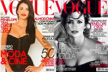 Penélope Cruz en couverture de &quot;Vogue&quot; en 2002 et 2012