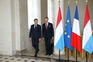 Emmanuel Macron et le grand-duc Henri de Luxembourg à l'Elysée.