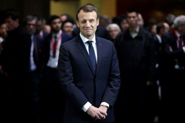 Emmanuel Macron à Soho Q depuis l&#039;incubateur d&#039;entreprises à Pékin.