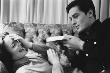 Romy Schneider avec Alain Delon en 1959.