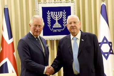 Le prince Charles avec le président israélien Reuven Rivlin à Jérusalem, le 23 janvier 2020
