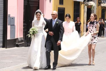 Alessandra de Osma, le jour de son mariage à Lima le 16 mars 2018, avec la princesse Alexandra de Hanovre