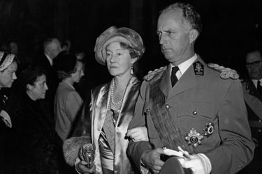 La grande-duchesse Charlotte de Luxembourg et l&#039;ancien roi Léopold III de Belgique, le 9 avril 1953