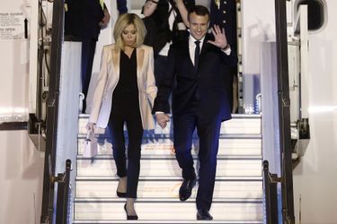 Arrivée en Inde de Brigitte et Emmanuel Macron.