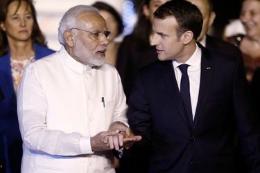 Emmanuel Macron et le Premier ministre Narendra Modi.