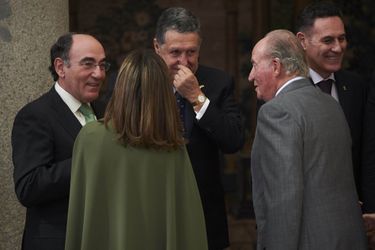 La reine Letizia d&#039;Espagne et l&#039;ex-roi Juan Carlos à Madrid, le 19 février 2018