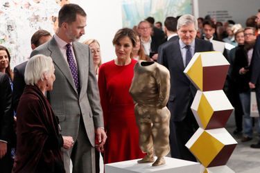 La reine Letizia et le roi Felipe VI d&#039;Espagne à Madrid, le 22 février 2018