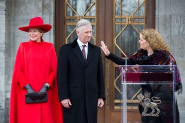 La reine Mathilde et le roi des Belges Philippe avec Julie Payette à Ottawa, le 12 mars 2018