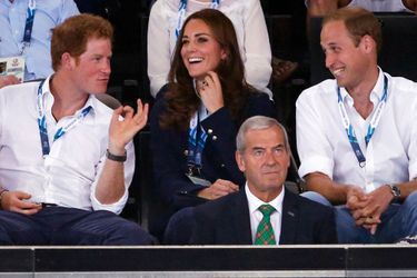 Kate, William et Harry lors des Jeux du Commonwealth à Glasgow, le 28 juillet 2014