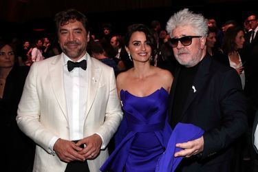 Javier Bardem, ﻿Penélope Cruz et Pedro Almodovar lors de la 43e cérémonie des César