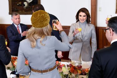 La reine Rania de Jordanie et la reine Maxima des Pays-Bas à La Haye, le 21 mars 2018