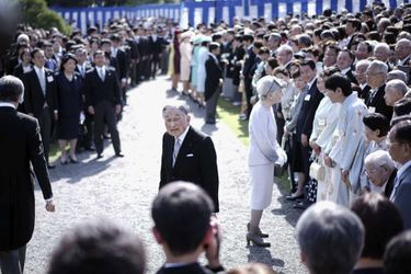 L&#039;impératrice Michiko et l&#039;empereur Akihito du Japon à Tokyo, le 25 avril 2018