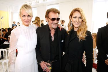 Céline Dion avec Johnny et Laeticia Hallyday à Paris en juillet 2016.
