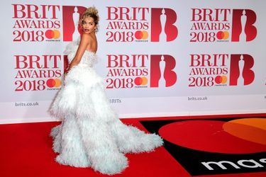 Rita Ora à la cérémonie des Brit Awards 2018, le 21 février 2018.