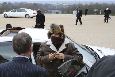 Arrivée de Mouammar Kadhafi à Versailles, le 14 décembre 2007.