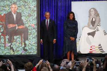 Barack et Michelle Obama à Washington, le 12 février 2018.
