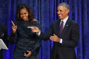 Michelle et Barack Obama à Washington, le 12 février 2018.
