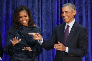 Michelle et Barack Obama à Washington, le 12 février 2018.